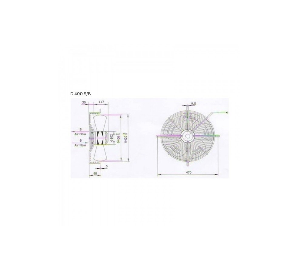 Axial fan YWF4D-350S 380V