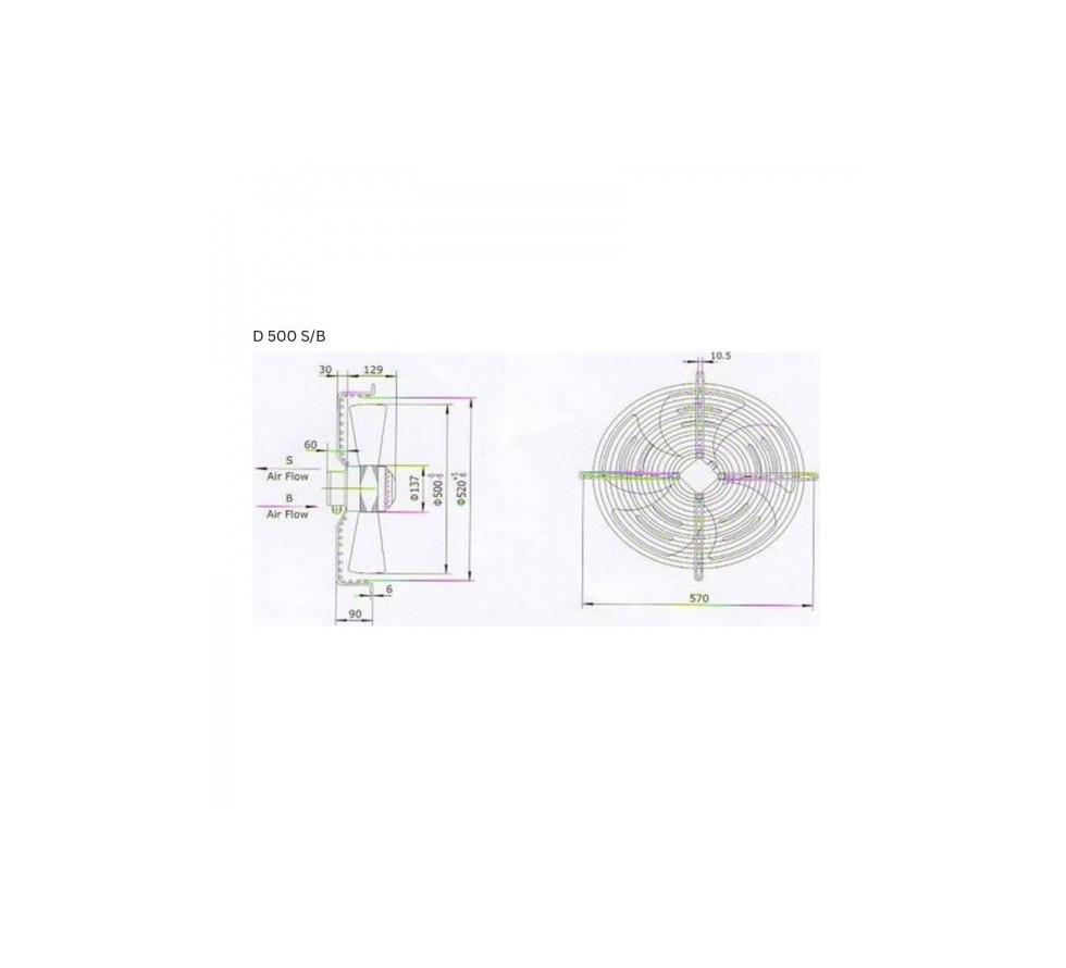 Axial fan YWF4D-630B 380V