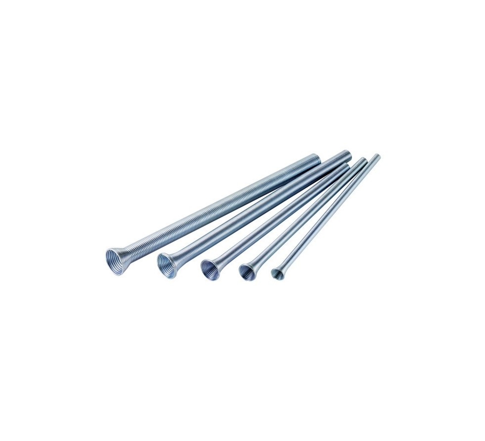 Set of 5 spring benders for 1/4, 5/16, 3/8, 1/2 and 5/8” O.D. tubing.