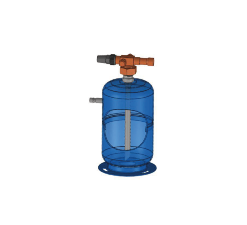 Vertical receiver, capacity 1ltr, 3/8'