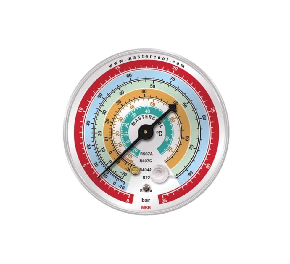 Manometer HP 80mm R134a, R404A, R407C, R22, R507A