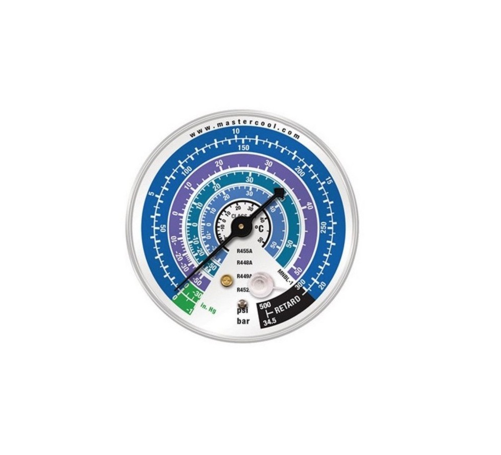 Manometer HP 80mm R22, R404A, R407F, R134a class 1