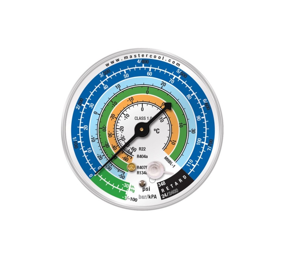 Manometras LP 80mm R22, R404A, R407F, R134a klasė 1