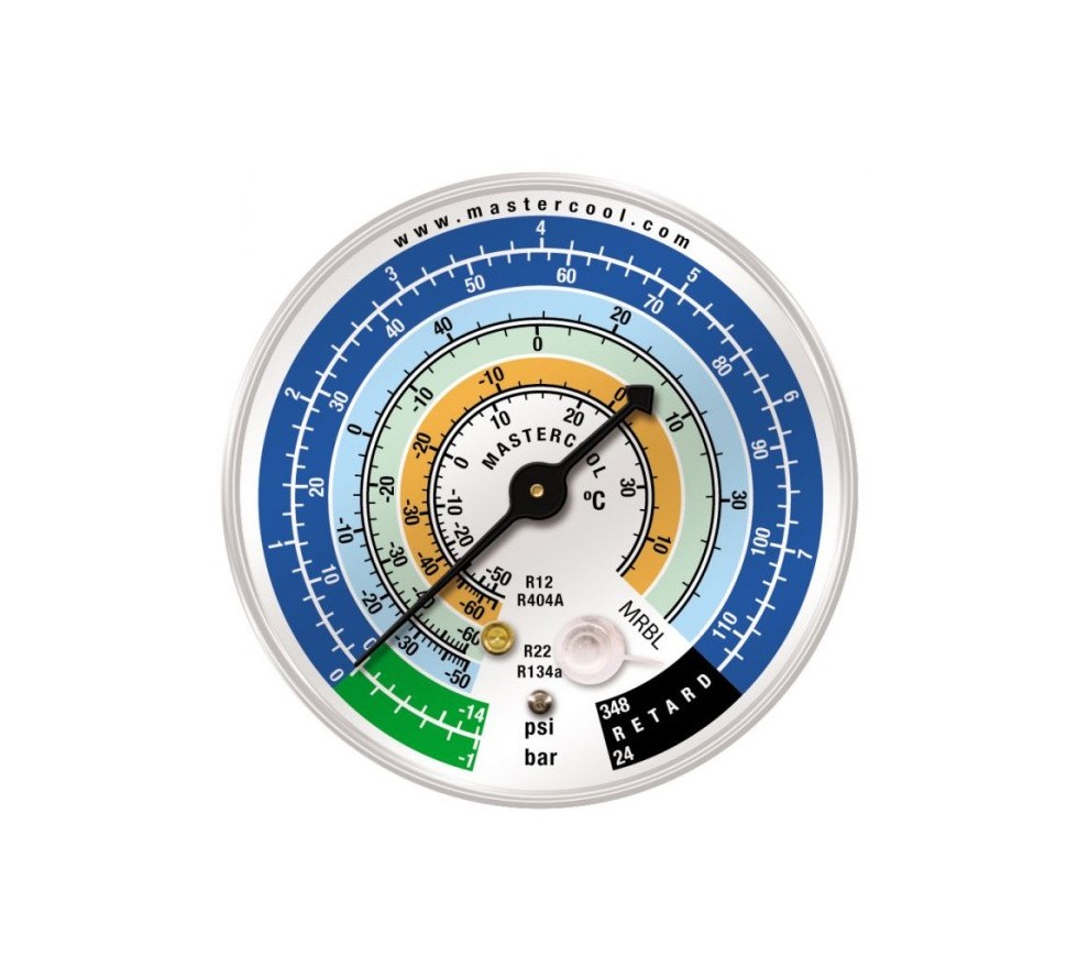 Manometras LP 80mm R134a, R22, R404A, R12